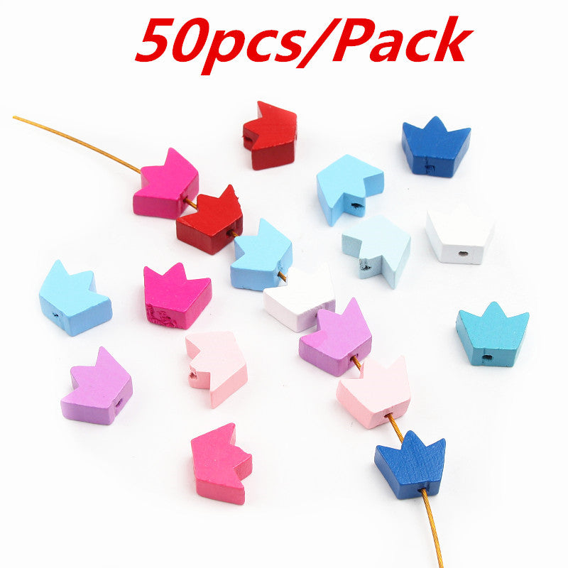 Arts And More colorful crown shaped beaded materials 50pcs pack for craft projects